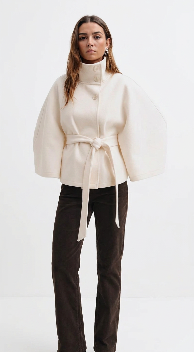 Eleganter Erbsenmantel für Damen