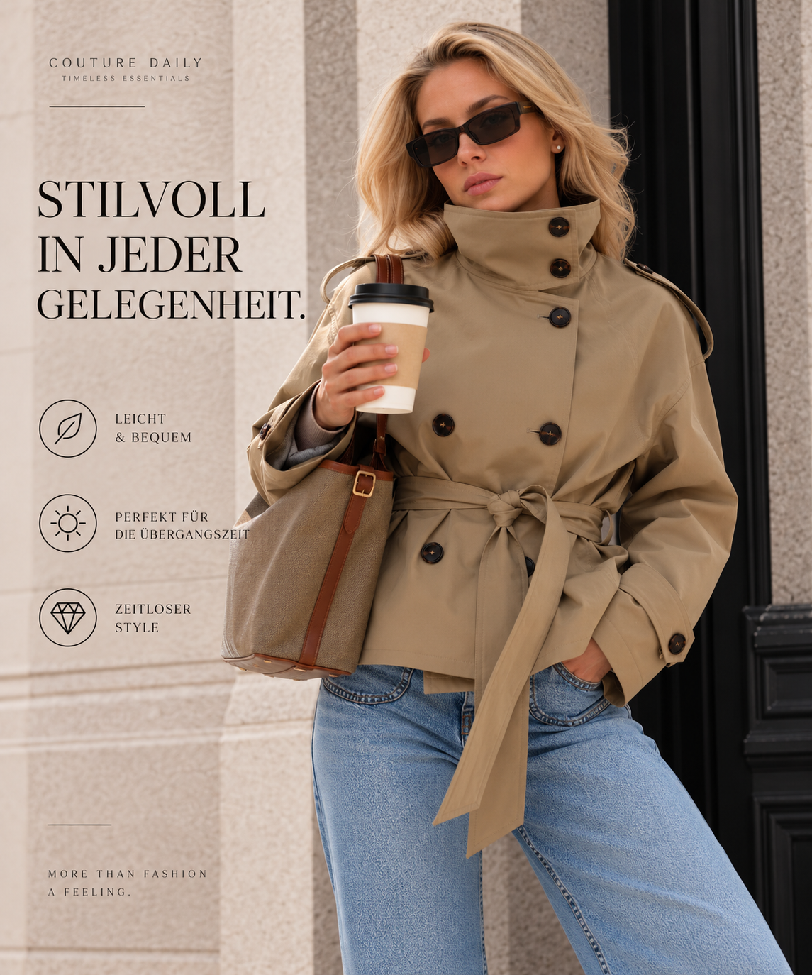 Gürtel Taillierte Trenchjacke